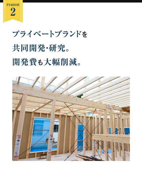 reason2｜プライベートブランドを共同開発・研究。開発費も大幅削減。